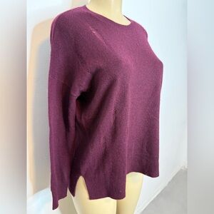 Aqua Cashmere Distressed Sweater Maroon